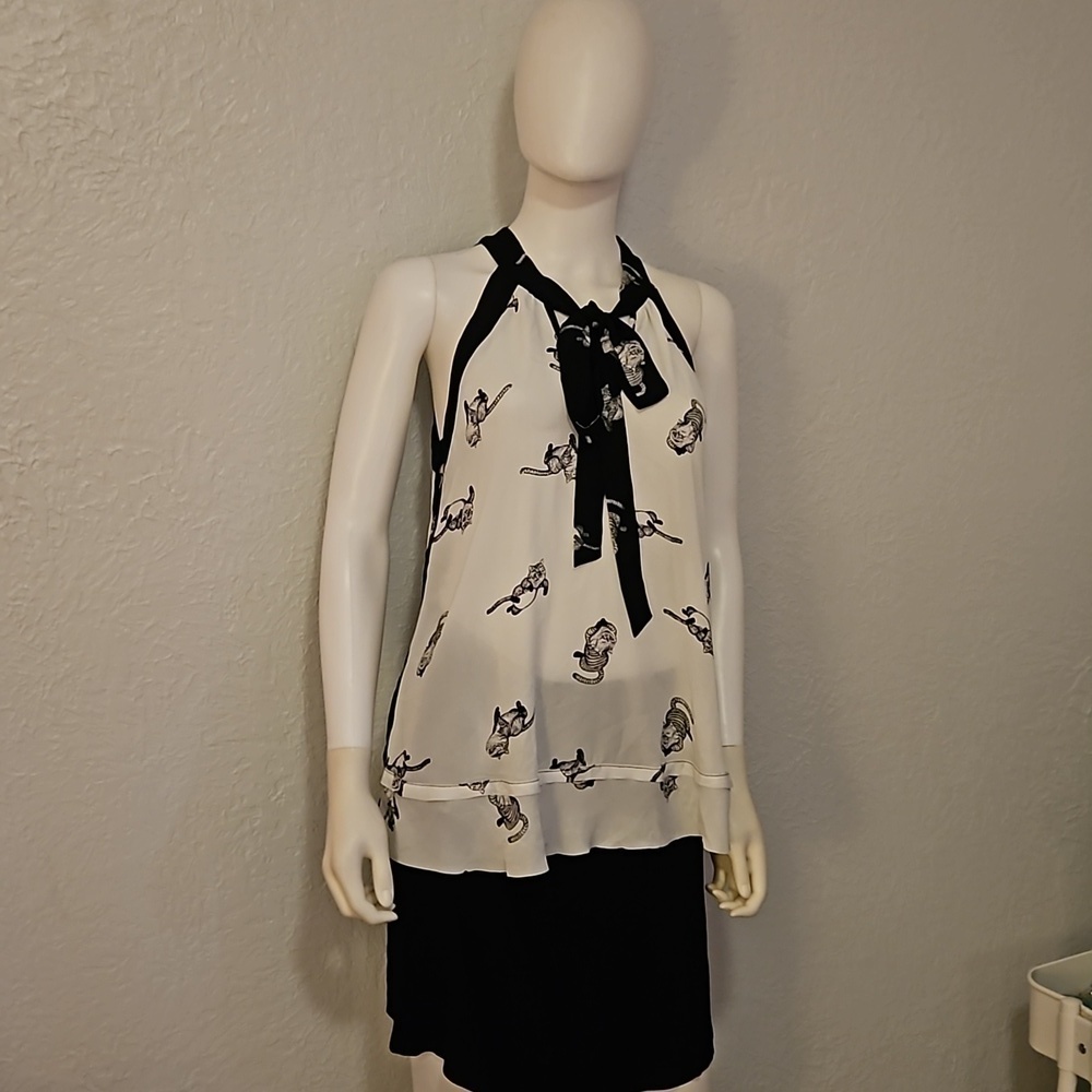 DISNEY Alice Through the Looking Glass Bow Tie Halter Sleeveless Slip Top - Picture 2 of 11